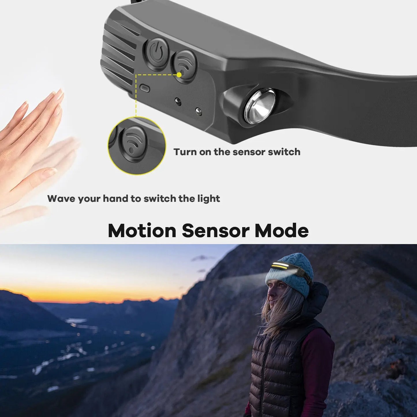 LED Headlamp w/ Motion Sensor